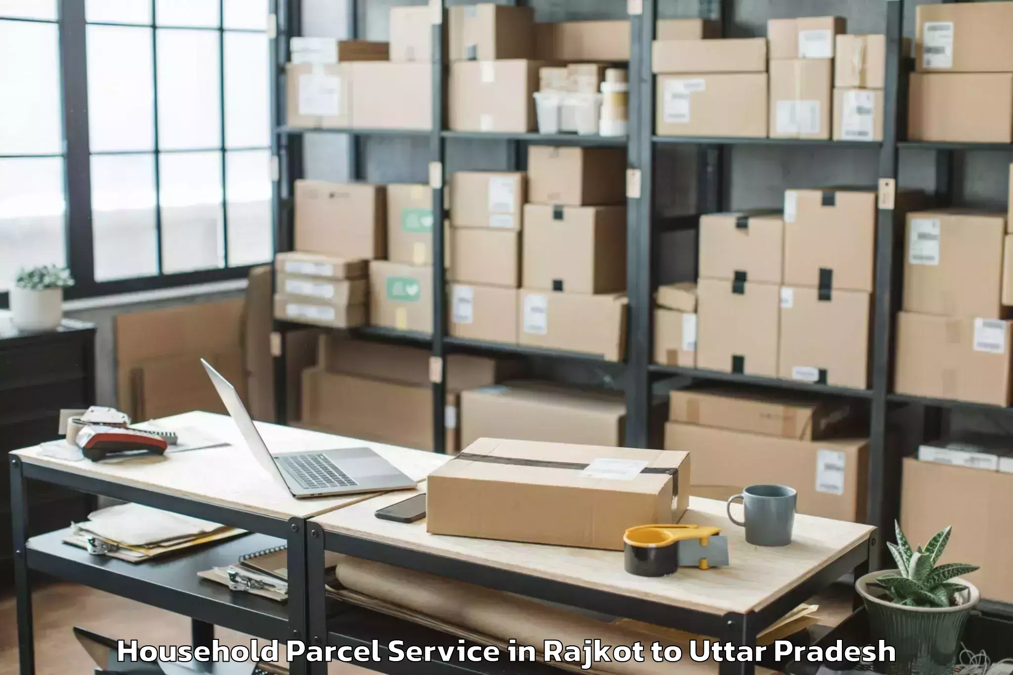 Reliable Rajkot to Patti Pratapgarh Household Parcel